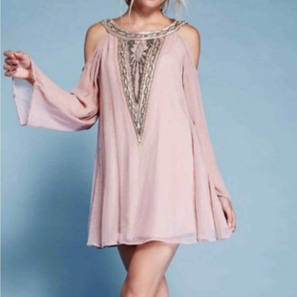 Urban Outfitters Mauve Cold Shoulder Tunic/Mini dress